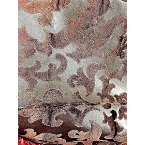 Metallic Silver Purple Duralee Floral Cut Out Velvet Upholstery Fabric 58" x 26"